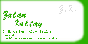 zalan koltay business card